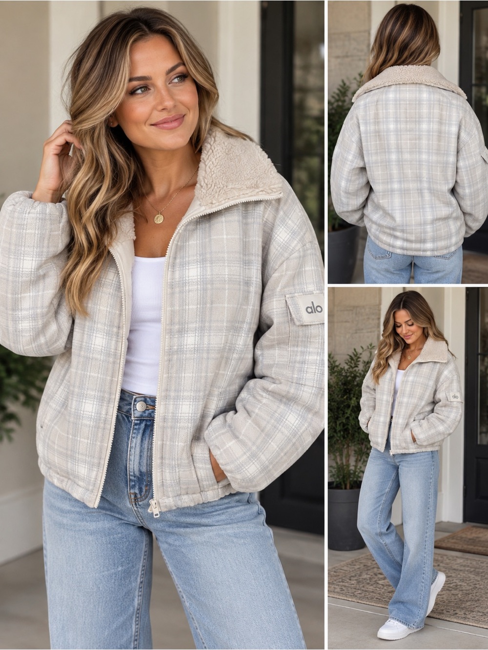 Alo Yoga LEGACY PLAID FLURRY JACKET Women's Size Small
